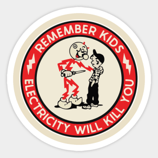 REMEMBER KIDS ELECTRIC - ART DRAWING Sticker